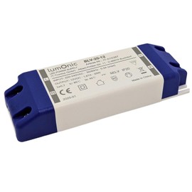 Lumonic LED Transformer BLV-20-12, 12 V, 20 W, Input 220-230 VAC, Flicker-Free & Efficient, Overload Protection, LED Power Supply, for LED Lighting and LED Strip