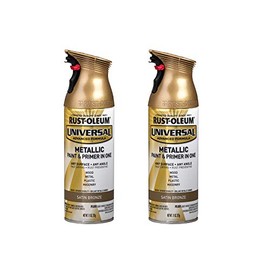 Rust-Oleum 314560-2PK Universal All Surface Metallic Spray Paint, 11 oz, Satin Bronze, 2 Pack