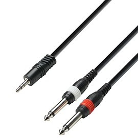 Adam Hall Cables 3 STAR YWPP 0600 Y Cable 2 x Jack TS to Mini Jack TRS | 6 m