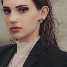 JeanBeau Gold Silver Chunky 2 Tone Knot Stud Earrings for Women Statement Trendy Lightweight Hollow Twisted Dangle Drop Earring Dupes Fashion Jewelry Gift