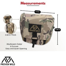 Proven Wild Bino Harness Binocular Harness Chest Pack Made of Waterproof 900D Nylon | Binocular Harness for Hunting Case with Adjustable Shoulder Straps, 2 Mesh Pockets, and Zipper Back Pocket
