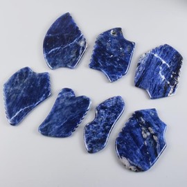 천연 비취 돌 Gua Sha 블루 스트라이프 페이스 마사지 빗 가장자리 얼굴 스킨 긁기 도구 미용 건강 안티 셀 [03 1 pcs] Natural Jade Gua Sha Blue Stripe Face Massage Tool Edged Scraping Tool for Skin Beauty Health Anti-Cellulite [03 1 pcs]