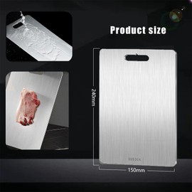 Dcsfadq SUS304 Stainless Steel Chopping Board Titanium Chopping Board Antibacterial Resistant for Home Use Rustproof Steels on Both Sides Non-Cracking Health Safety 15 x 24 cm
