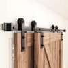 ZEKOO 12FT Single Track Bypass Sliding Barn Door Hardware Kit