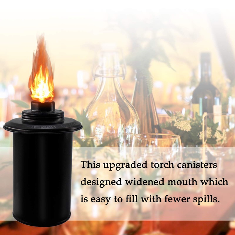 TaoTazon 12oz Torch Replacement Canisters, Bamboo Lantern Refillable Torches, Decorative
