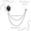 PATIKIL Gem Hanging Chain Brooch Pins, Rhinestone Men's Gem Brooch