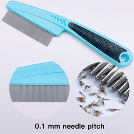 LLTGMV Flea Comb with Rubber Handle, Flea and Tick Combs for Dogs & Cats, Dog Comb for Grooming