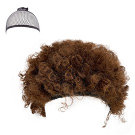 Socpuro Bomber Afro Wig, Rainbow Afro Hair, Cosplay, Halloween Costume, Cutlet Land, Kids, Adults, Variety Goods, Party, Unisex (Brown)