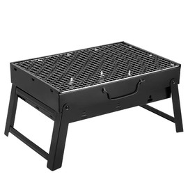 Charcoal Grill, Portable Folding Barbecue Grill BBQ Grill Desk Tabletop Outdoor Stainless Steel Camping Grill for Picnic Garden Terrace Camping Travel(Medium)