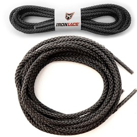 IRONLACE Unbreakable Boot & Shoe Laces - Black - 63 Inches - 160 cm