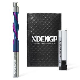 XDENGP Down Cut Spiral Flush Trim Router Bit, 1/4" Shank 1/4" Cutting Diameter 1" Cutting Length, CNC Router Bits with NACO Coated Carbide End Mill for Wood Triming …