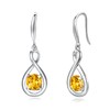 FANCIME Citrine Dangle Drop Earrings 925 Sterling Silver Dainty Infinity