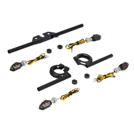 AKF Set of 4 Mini Indicators 12 V LED with Indicator Carrier Black for Simson S50, S51, S70