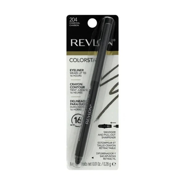 Revlon ColorStay Waterproof Eyeliner Pencil, Built-In Sharpener, 204 Charcoal