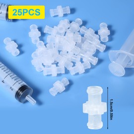 25pcs Syringe Adapter, Clear Female Luer Lock Luer Coupler Connector Kit to Syringe Coupler Adapter