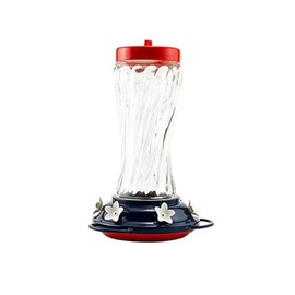Woodlink Patriotic Swirl Glass Hummingbird Feeder, 16 oz.