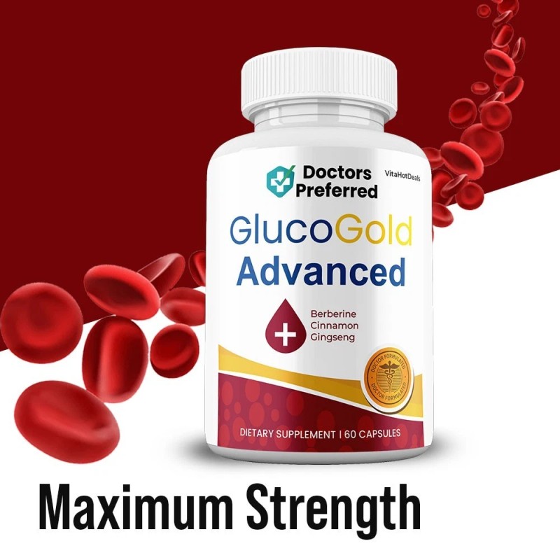 Gluco Gold Advanced Capsules, Max Strength GlucoGold Supplement (2 Pack)