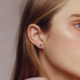 Silvora Birthstone Earring for Women Stud Earrings Embellished with Crystals Jewelry Charms for Mother's Day Birthday Weddings for Mom Women Wife