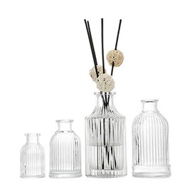 1PCS Empty Round Aroma Glass Diffuser Bottles Jars Aromatherapy Diffusers Vase Fragrance Refill Aroma Dispenser for DIY Replacement Diffuser Sets Craft Projects Wedding Party Decor