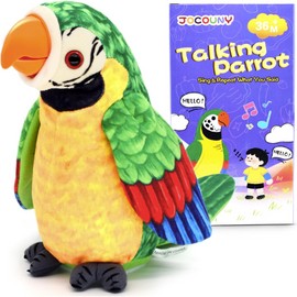 Toddler Toys, [ Volume Adjustable ] Talking Parrot Repeats What You Said, Mimicking Singing Interactive Toy Electronic Stuffed Animals Plush Pet Doll for Babies Kids Boys Girls Party Birthday Gifts