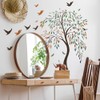 Large Willow Tree Wall Decal with Flying Birds, Nature Peel