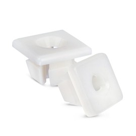 MAIN ST COLLECTIVE 50 Pcs White Plastic License Plate Nuts, 14 Screw Size, 13/32" Hole, 5/16" Stem and 5/8" Head, Compatible with Chrysler & GM, Automotive Fasteners for License Plate Mounting