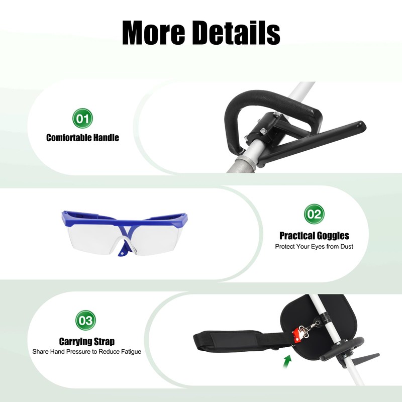JAYGOVAN Gas Powered Pole Saw, 43CC 2-Cycle Gas Pole Saws