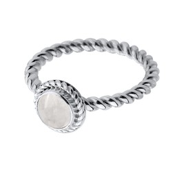 Nena Lina Size Hand Crafted 925 Sterling Silver with White Moonstone Gemstone Silver Ring 212999/004 silver