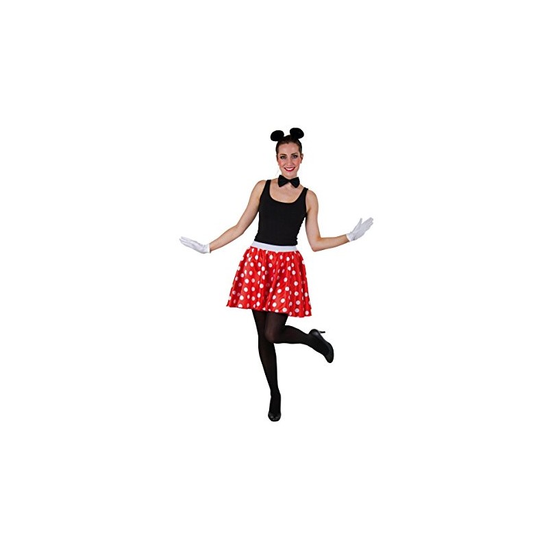 Multi-Purpose Carnival Costume Skirt, Red with White Polka Dots, 38/40,
