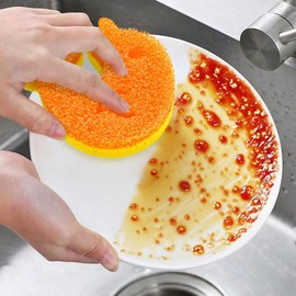 5 Pack Scrub Sponge, Dual-Sided Temperature Kitchen Sponge for Dishes Household Cleaning SmilePowo Non-Scratch Dolphin Shape Multipurpose Sponges for Kitchens, Bathrooms, and Outdoor Five Color