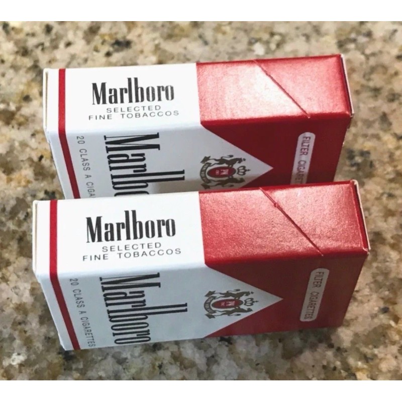 MARLBORO BOX WOOD STICK MATCHES 2 FLIP TOP BOXES RARE