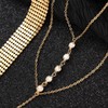Suyi Gold Necklace for Women Long Crystal Y Neckalce Layered