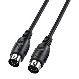 Sanwa Supply KB-MID01-18K MIDI Cable (6.9 ft (1.8 m), DIN 5-pin Male to DIN 5-pin Male, Black