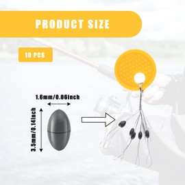 Bojueshaw 10PCS Rubber Fishing Floats, Olive-Shaped Fishing Line Beads, Fishing Gear for Freshwater & Saltwater
