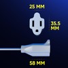 Maximm 360 Rotating Flat Plug Extension - 1ft Slim Space-Saving
