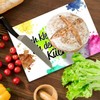 Colour Stains Glass Chopping Board with German Text "Ich klecker