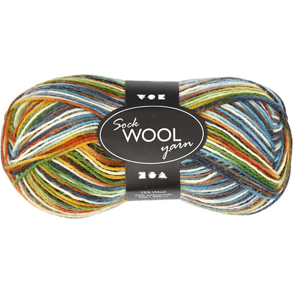 Sockenwolle, L: 200 m, multi color harmony, 50 g