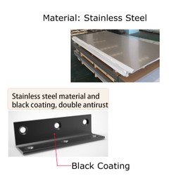 Black Stainless Steel Corner Bracket,L Bracket,Heavy Duty Corner Brace, Large Angle Brackets, Metal Braces for Wood Aufuga (20, 3.2*0.8*0.8inch)