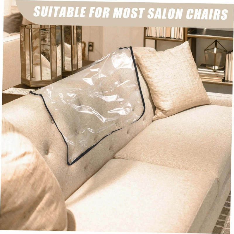 ORFOFE 2pcs Transparent Salon Chair Covers with Reinforced Black Border
