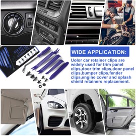 Uolor 265PCS Car Bumper Retainer Clips Plastic Rivets Auto Fasteners Push Retainer Kit Most Popular Sizes Auto Push Pin Rivets Set -Door Trim Panel Fender Clips