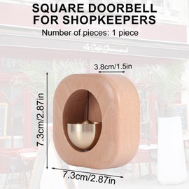 Gosknor Shopkeepers Bell for Door Opening, Square Wooden Magnetic Wind Chime Doorbell Decoration for Unique Housewarming Gift Business Entrance Door Home Garden