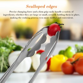 KULUNER Stainless Steel Barbecue Tongs with Solid Wood Handle, Kitchen Metal Locking Design, Extra Long 17.5 Inches 700 Degrees, Suitable for Food Cooking, Salad and Outdoor Grilling(Acacia)