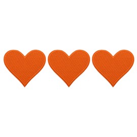 sourcing map 3Pcs Heart Iron on Patches Orange Embroidered Patches Applique Sew on Patches for DIY Crafts Clothing Repairing Bag Hat Decoration,2.7x2.8 Inch