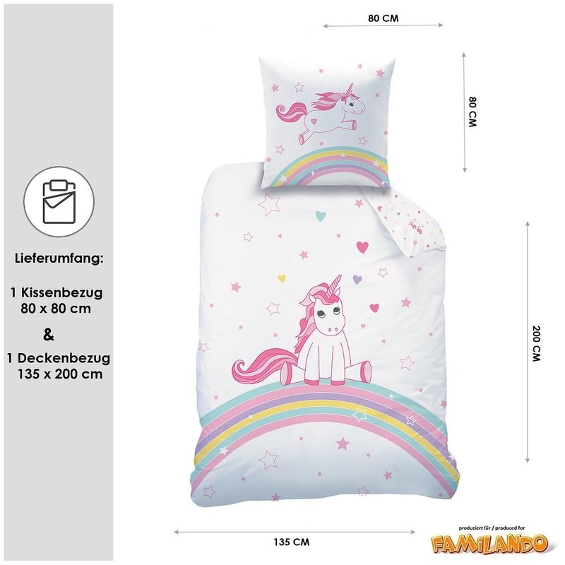 Familando Unicorn Bed Linen Set 2 Pieces | 135 x