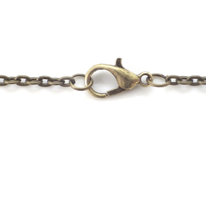 Damenkette mit Picasso-Jaspisperlen und tibetischen Bronzeperlen aus antiker Bronze