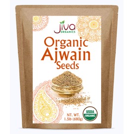 Jiva Organic Ajwain Seeds 1.5 LB Bag - Non-GMO - Bishops Weed or Carom Seeds