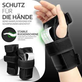 LeapBeast Inline Pads for Adults and Teenagers, for Inline Skates, Skateboard, 6-in-1 Protective Equipment for Inline Skating, with Knee Pads, Elbow Pads and Hand Pads (White, S)