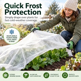 Non-Woven Plant Covers for Winter Protection – 0.95 oz Garden Cover Fabric for Outdoor Plants & Seasonal Protection