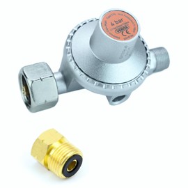 Gas Burner Roof Burner Medium Pressure Regulator Flame Device Gas Soldering Device Pressure Regulator (RED2 Pressure Regulator 4 + Bar + Adapter)