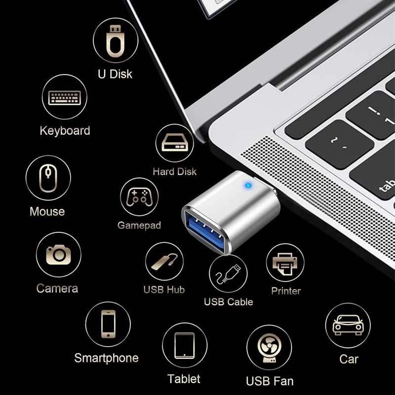 𝐔𝐩𝐠𝐫𝐚𝐝𝐞𝐝 USB C to USB Adapter 4 Pack, Type C